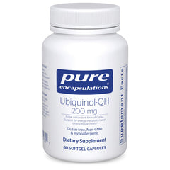 Pure Encapsulations Ubiquinol-QH 200 mg bottle front for daily heart health support