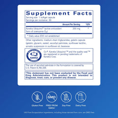 Pure Encapsulations Ubiquinol-QH 200 mg canister label closeup for cellular energy support