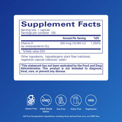 Pure Encapsulations Vitamin D3 capsules for easy daily intake.