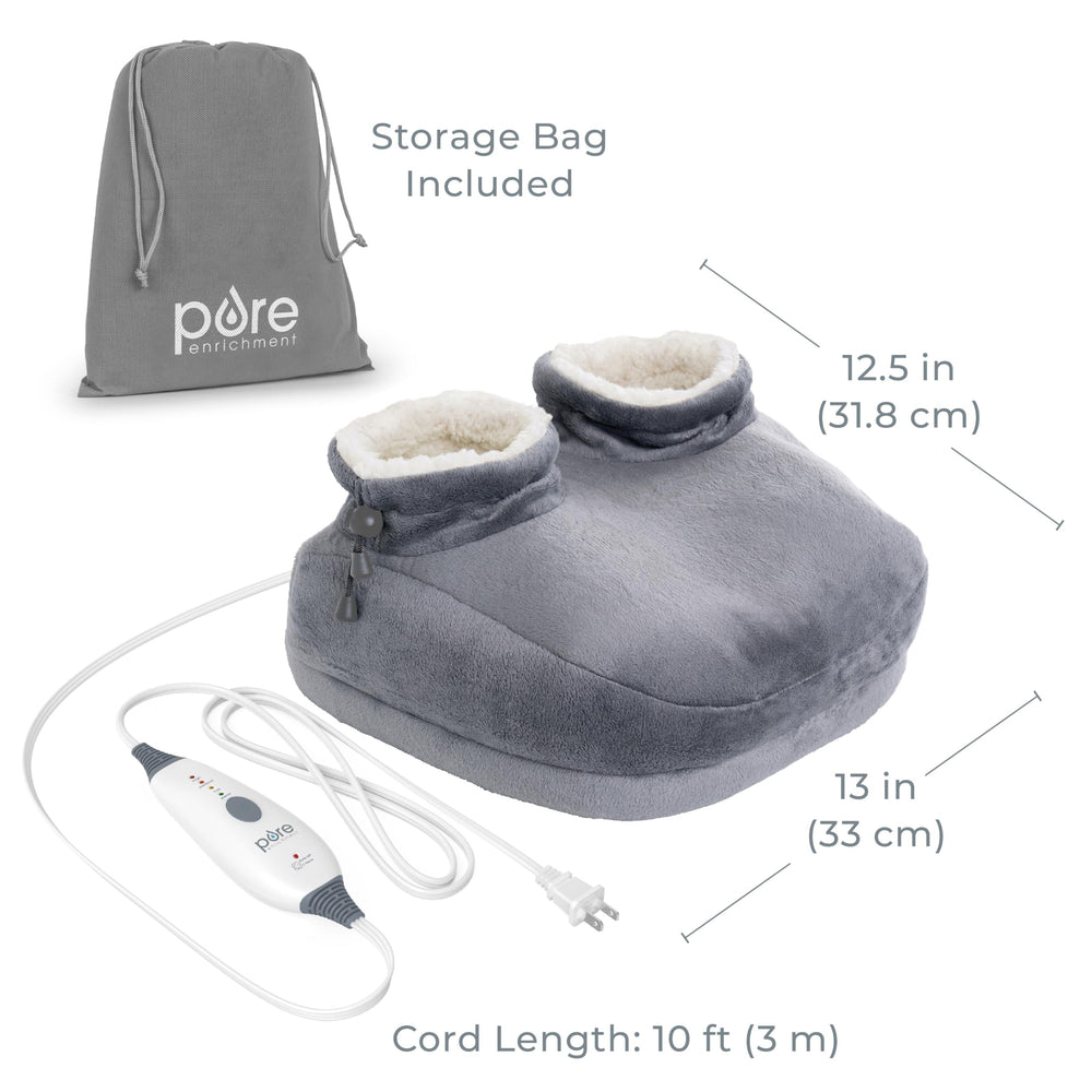 Pure Enrichment PureRelief Deluxe Foot Warmer 2-hour auto shut-off feature in action