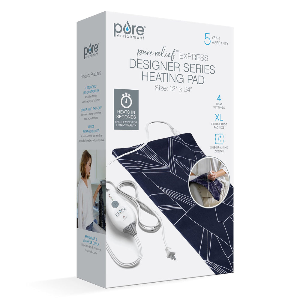 Pure Enrichment PurePureRelief Express pad backed by a 5-year warranty for confidence