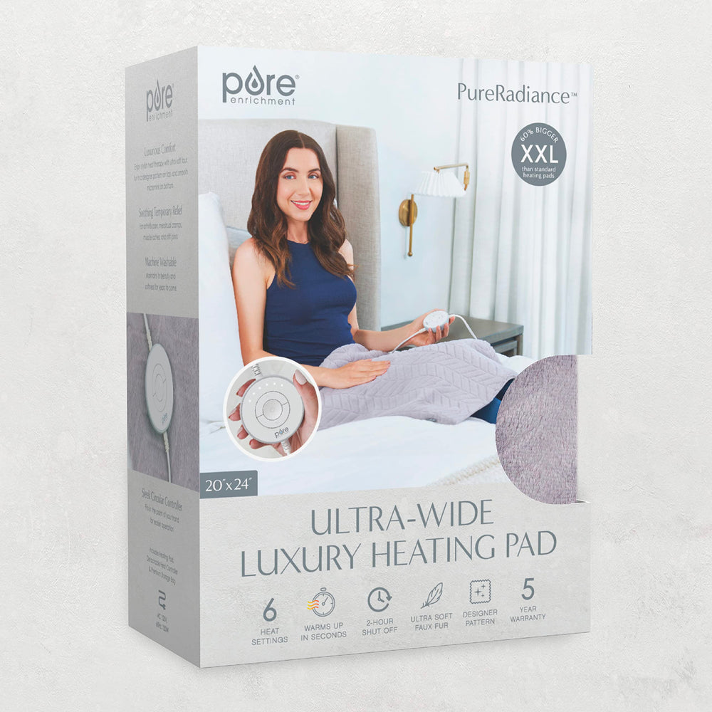 Pure Enrichment PureRadiance Amethyst Dusk packaging and warranty information.