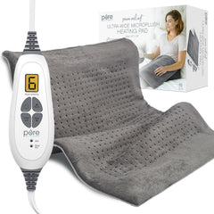 Pure Enrichment PureRelief heating pad covers back and shoulders with soothing warmth.