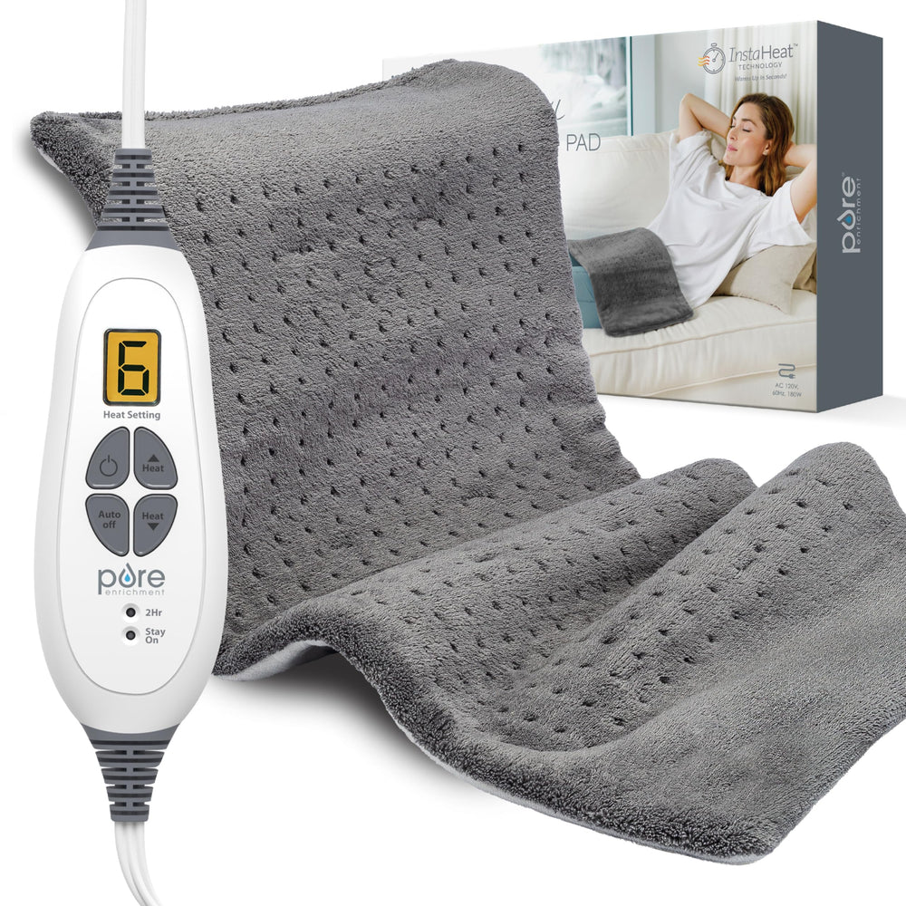 PureEnrichment PureRelief XL 12x24 pad offers broad heat coverage for back and shoulders.