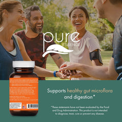 Pure Essence Candex digestive balance graphic illustrating gut health concept.