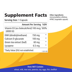 Pure Essence Dim D calcium-d-glucarate ingredient visual aiding liver detox pathways.