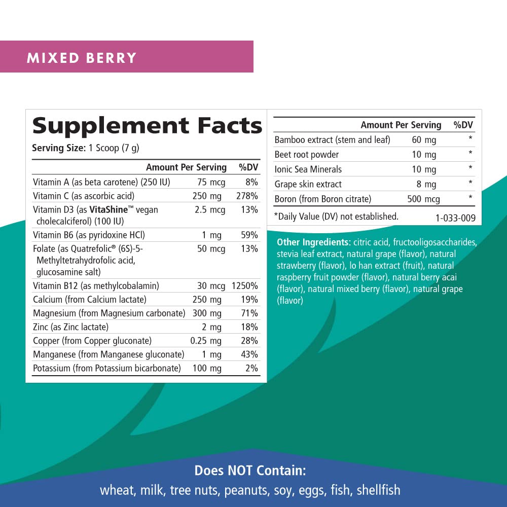 Front label of Pure Essence Ionic Fizz Calcium Plus bag emphasizing purity