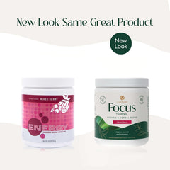 Pouring PURE Focus Energy powder into water for a refreshing berry drink