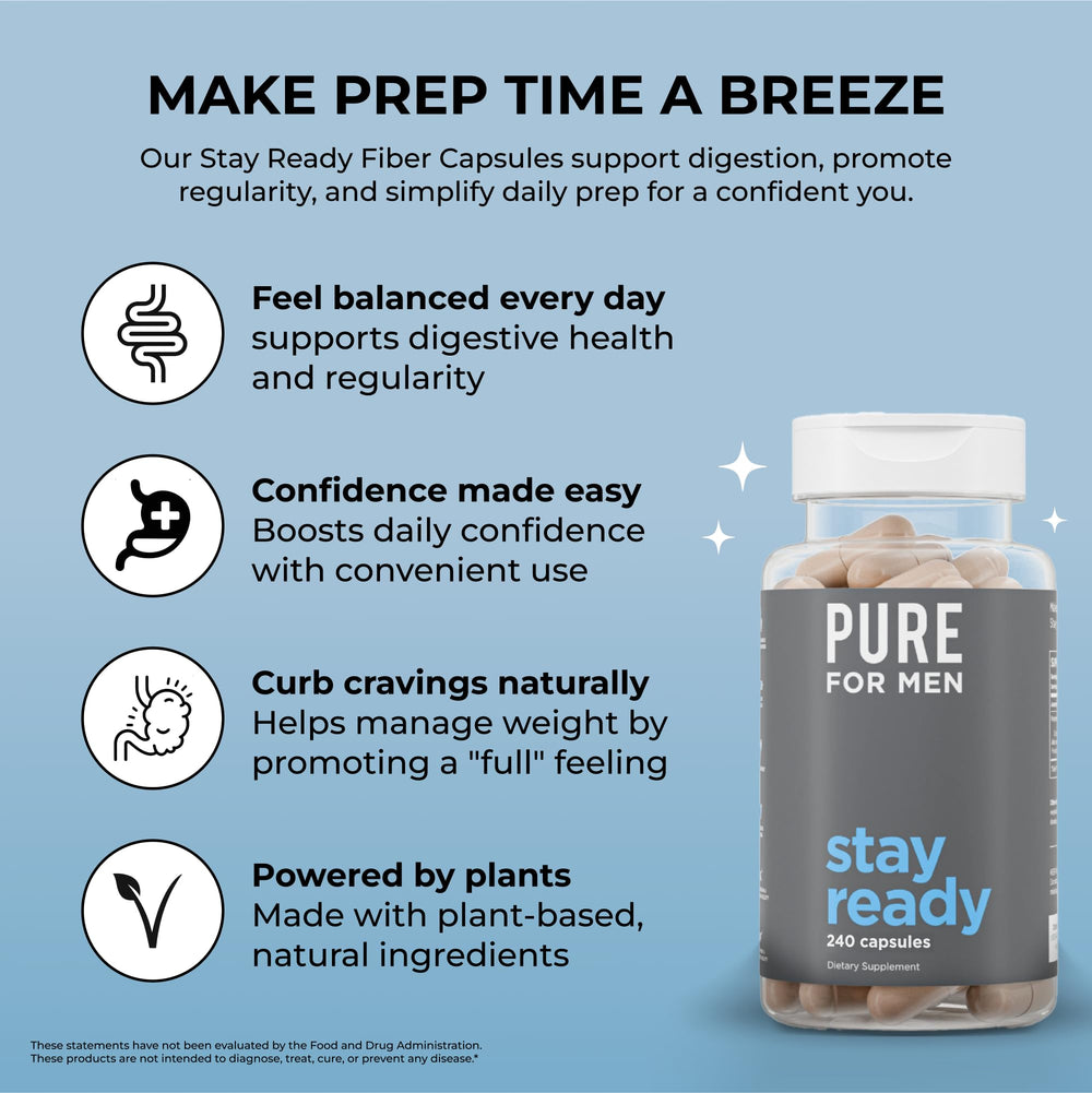 Chia seeds feature in Stay Ready Fiber for omega-3 and fiber.
