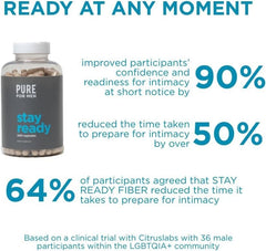 Lifestyle shot of Pure for Men Stay Ready Fiber in daily wellness routine