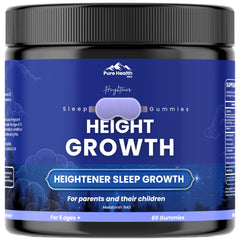 Pure Health Max Heightener bottle-front view promoting convenient nightly use for growth support.