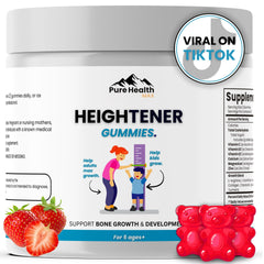 Pure Health Max Heightener bottle front showing packaging for growth support.