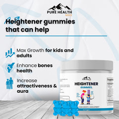 Heightener gummies close-up highlighting texture and daily-use appeal.