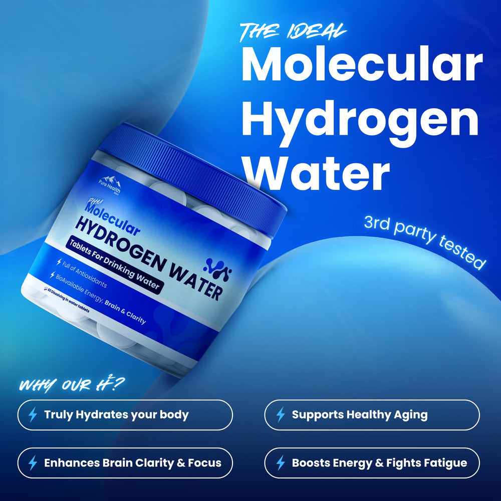 glass of water with PHM tablet dissolving for hydration