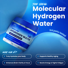 glass of water with PHM tablet dissolving for hydration