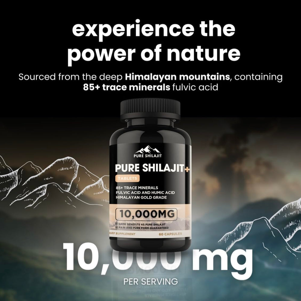 Athlete scene with Pure Himalayan Shilajit capsules for endurance support.