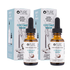 Pure Inventions Coconut Water Infusion Drops bottle front showing clean hydration option.