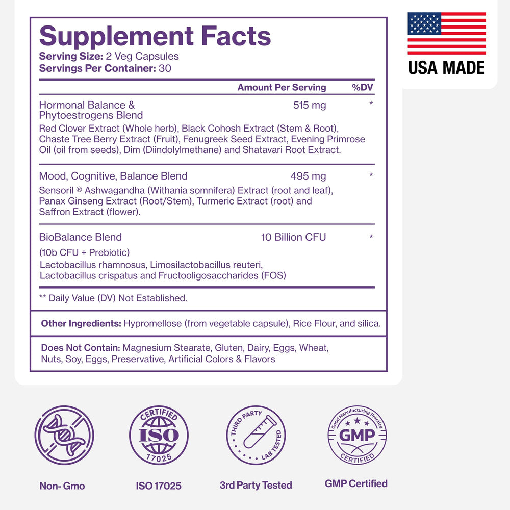 Pure Micronutrients menopause night use shot hints restful evenings
