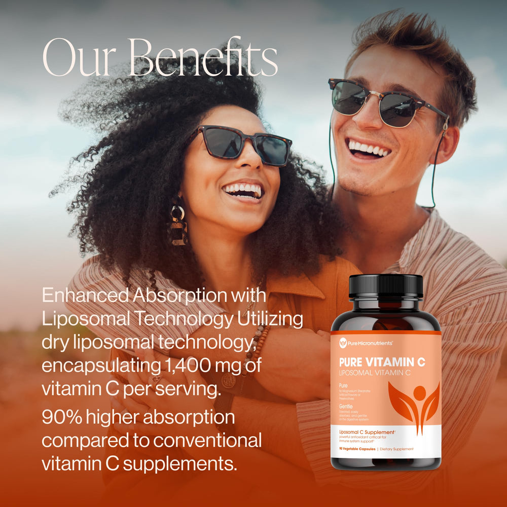 Pure Micronutrients Pure Liposomal Vitamin C capsules arranged neatly for easy daily intake