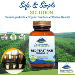 Pure Mountain Botanicals CoQ10 capsule close-up highlighting supplement blend