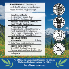 Vegan, kosher sleep capsules designed without fillers for clean nightly rituals.