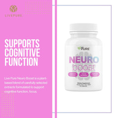 Pure Neuro Boost capsules displayed for daily focus and memory support.