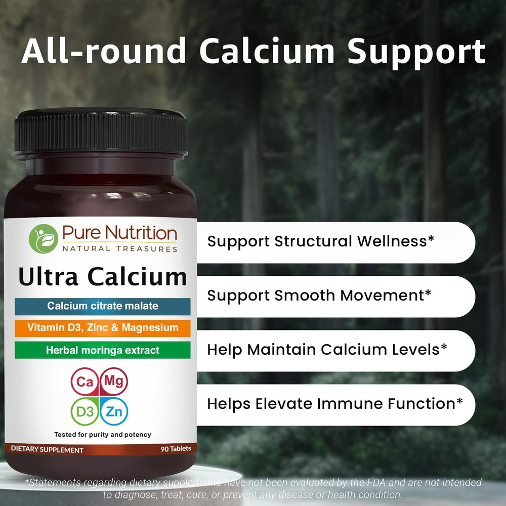 Pure Nutrition mineral tablets on a tray, includes magnesium and zinc