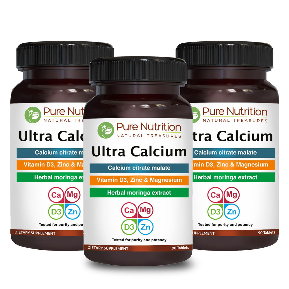 Pure Nutrition Ultra Calcium bottle front view for daily calcium support