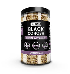 Pure Original Ingredients Black Cohosh capsules in labeled bottle for easy daily use.