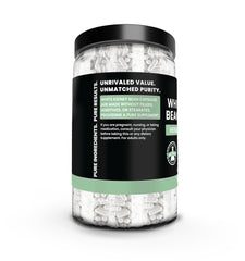 PURE ORIGINAL INGREDIENTS Capsule closeup reveals pure, undiluted formula with clean composition for daily support.