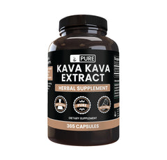 Pure Original Ingredients Kava Kava capsules label close-up showing purity and plant origin.