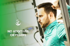 Hands holding Pure Original Ingredients L-Glutamine capsules for daily dosing