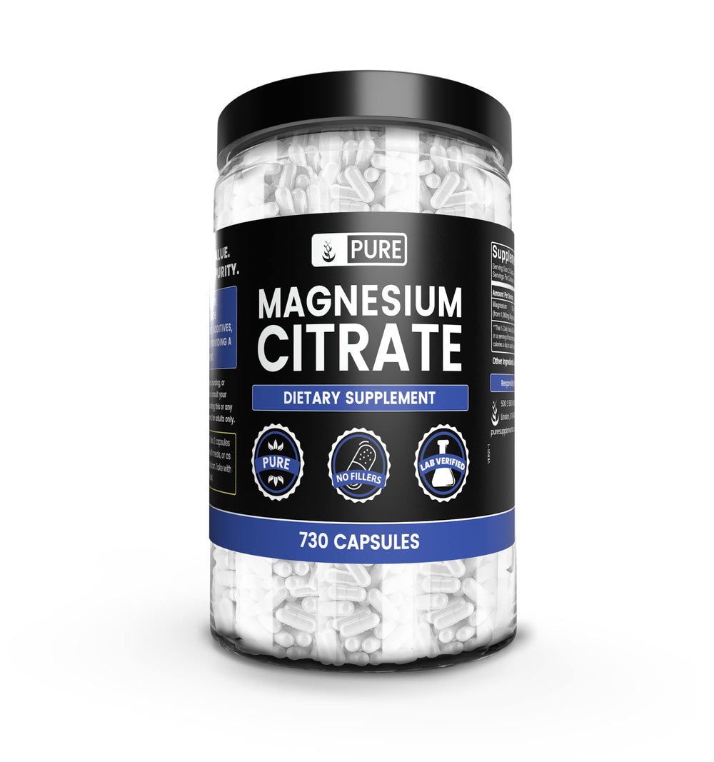 Pure Original Ingredients Magnesium Citrate bottle showing purity and long-term supply