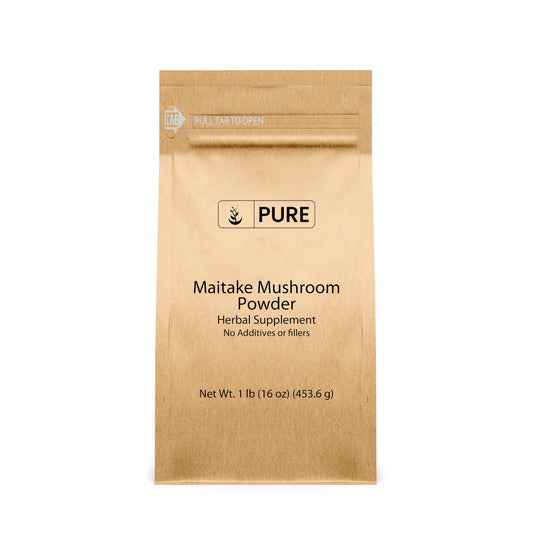 Pure Original Ingredients Maitake Mushroom Powder bottle adds rich umami to recipes.