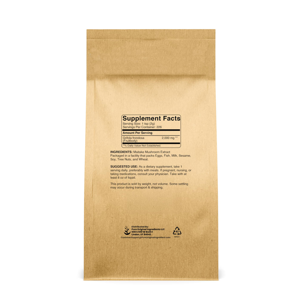 Pure Original Ingredients Maitake Mushroom Powder jar showcases pure single-ingredient formula.