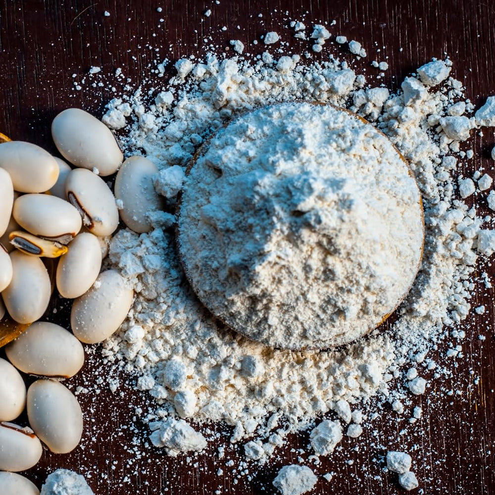 PURE ORIGINAL INGREDIENTS Mucuna Pruriens powder close-up showing fine, uniform texture.