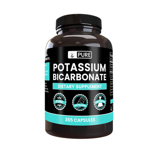 Pure Original Ingredients potassium bicarbonate capsules bottle front for daily potassium support