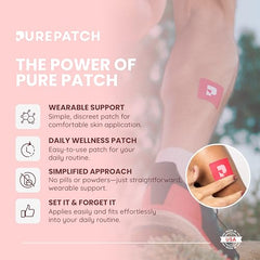 Pure Patch Energy Patch packaging highlights plant-based vegan formula.