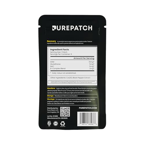 Pure Patch Recovery Patch DHM NAC glutathione B-Complex graphic.