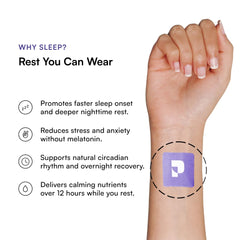 Pure Patch Sleep Patch vegan ingredients illustration with magnesium glycinate and GABA.