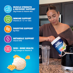 Pure Protein All-In-One packaging box showing nutrition information