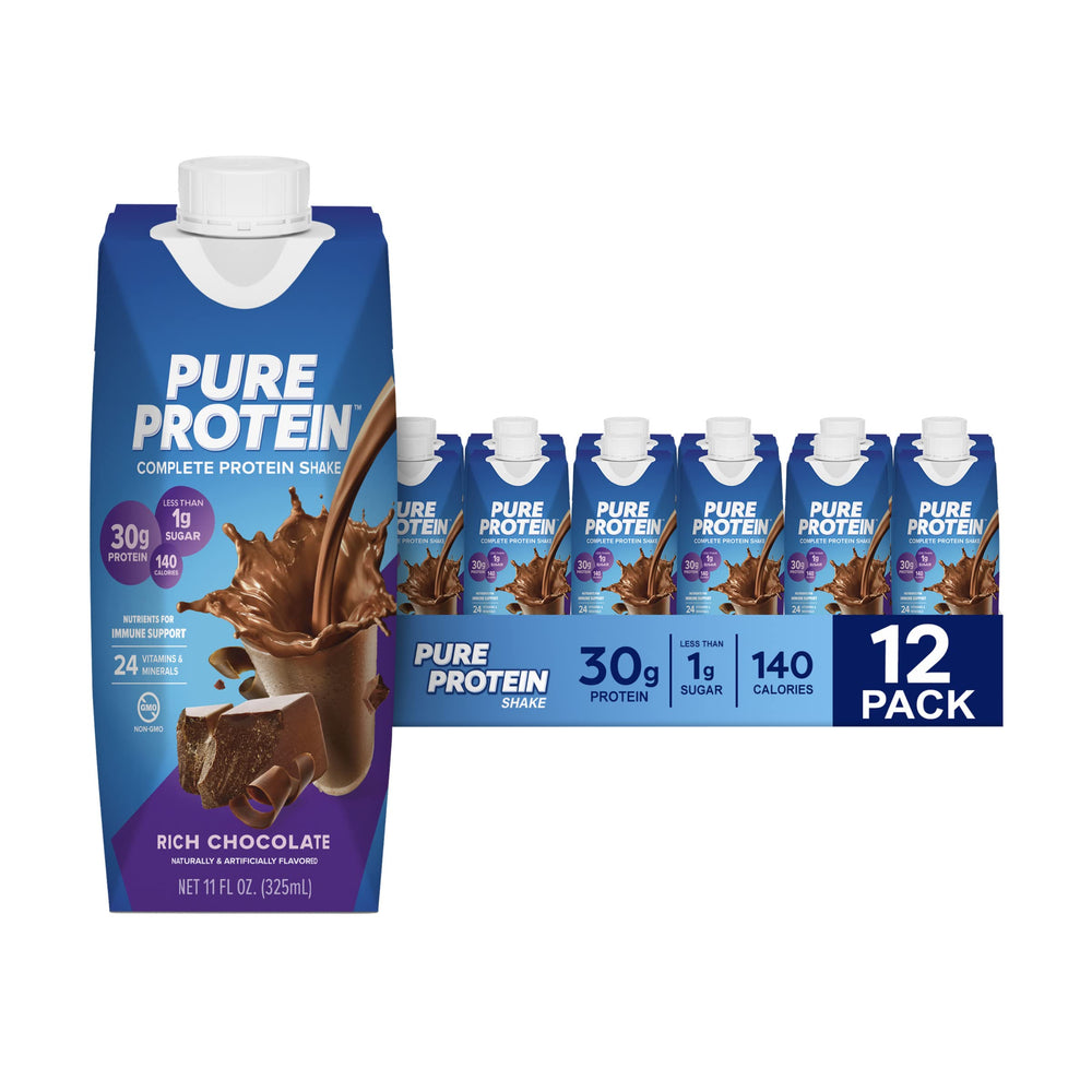 Pure Protein chocolate shake bottle front for on-the-go protein.