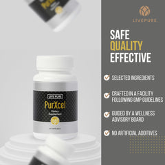 PURE PurXcel bottle on counter emphasizing metabolic balance.