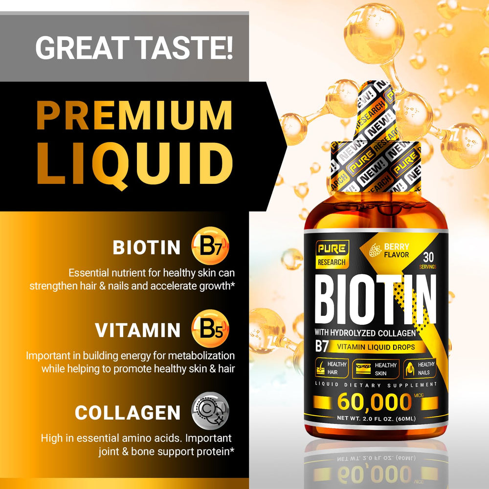 Pure Research Biotin Collagen label information highlights potency and ingredients