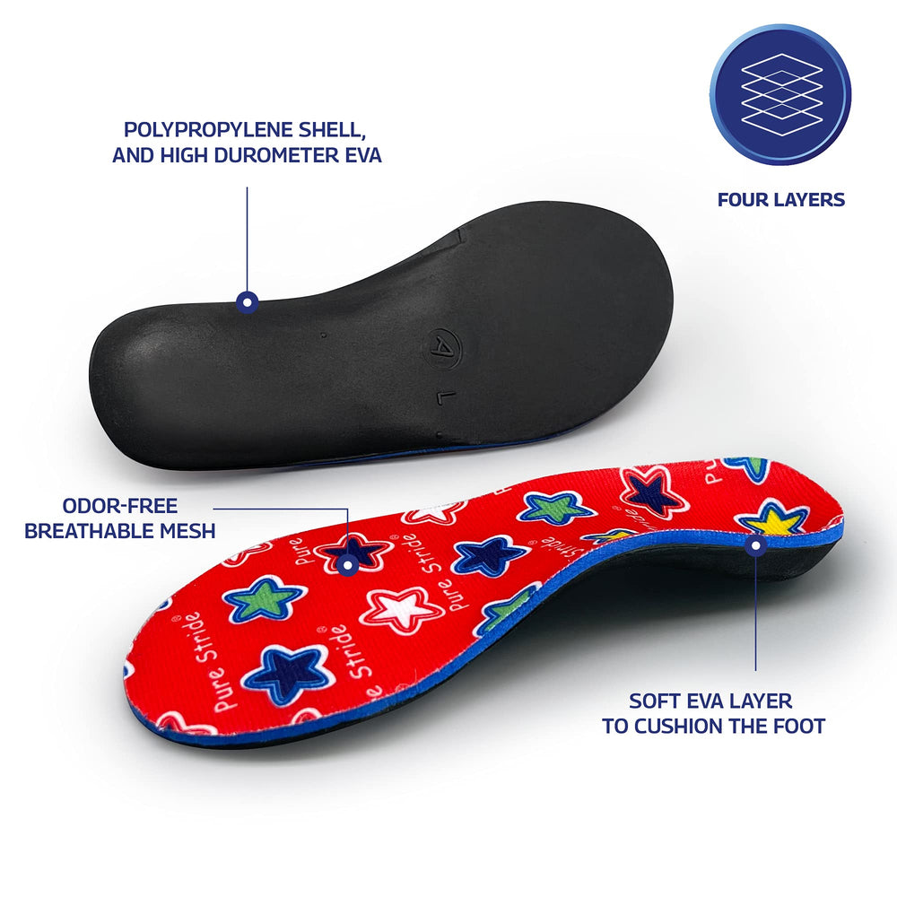 Pure Stride Kids Orthotics arch support keeps feet aligned during activity