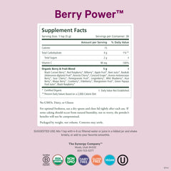 Pure Synergy Berry Power bottle pour into glass for easy smoothie or water mix