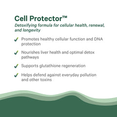 PURE SYNERGY Cell Protector ingredients glass featuring cruciferous vegetables and selenium.