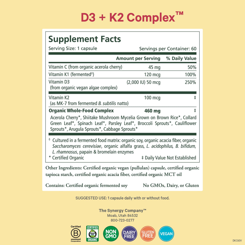 Pure Synergy D3 K2 capsules close up for daily wellness