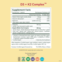 Pure Synergy D3 K2 capsules close up for daily wellness