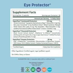 PURE SYNERGY Eye Protector capsules close up showing lutein and zeaxanthin support.